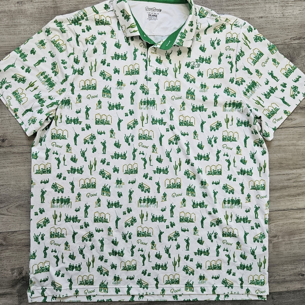 Good Good Golf Polo Shirt All Over Print Size 2XL Mens
